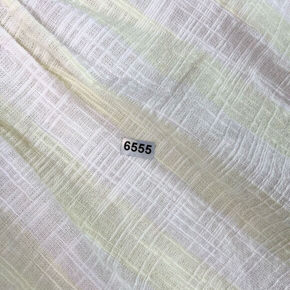 We The Free Linen Blend Blouse Womens Large Cropped Sea Striped Frayed Hem Top - Picture 10 of 10